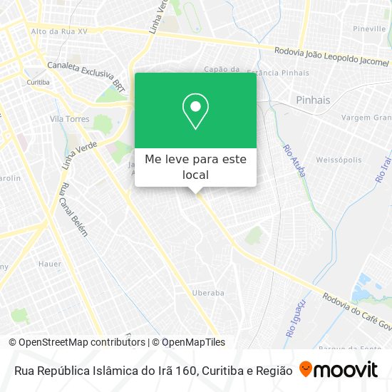 Rua República Islâmica do Irã 160 mapa