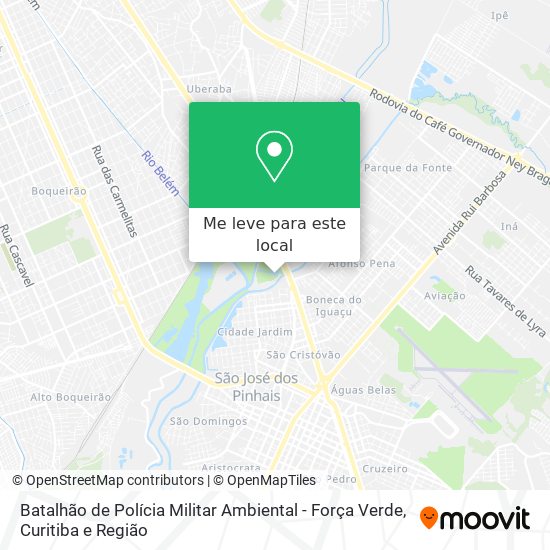 Batalhão de Polícia Militar Ambiental - Força Verde mapa