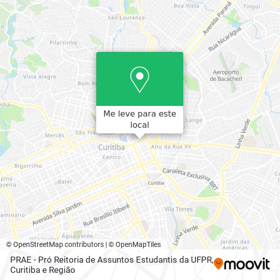 PRAE - Pró Reitoria de Assuntos Estudantis da UFPR mapa