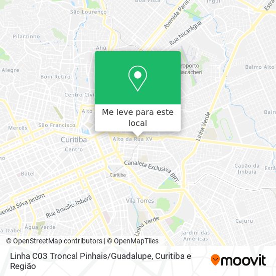 Linha C03 Troncal Pinhais / Guadalupe mapa