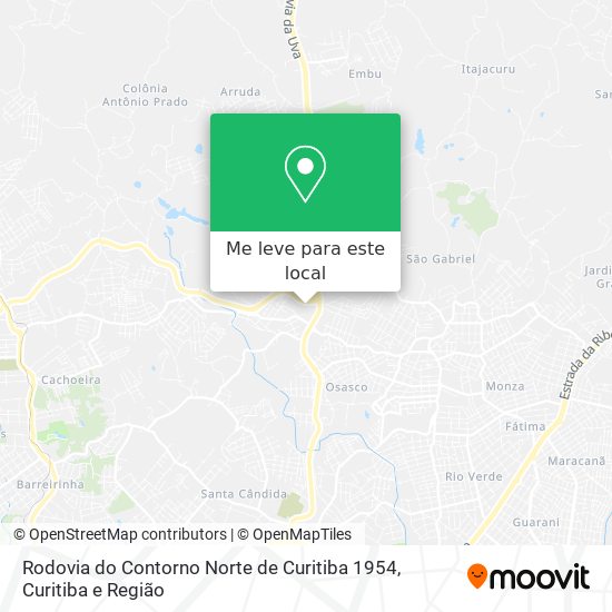 Rodovia do Contorno Norte de Curitiba 1954 mapa