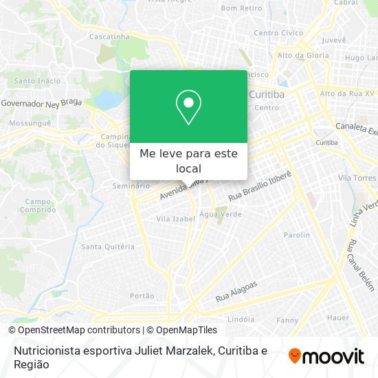 Nutricionista esportiva Juliet Marzalek mapa