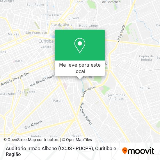 Auditório Irmão Albano (CCJS - PUCPR) mapa