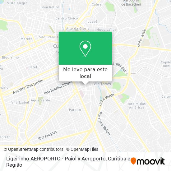 Ligeirinho AEROPORTO - Paiol x Aeroporto mapa