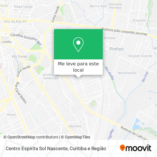 Centro Espirita Sol Nascente mapa