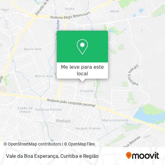 Vale da Boa Esperança mapa