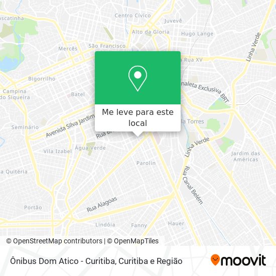 Ônibus Dom Atico - Curitiba mapa