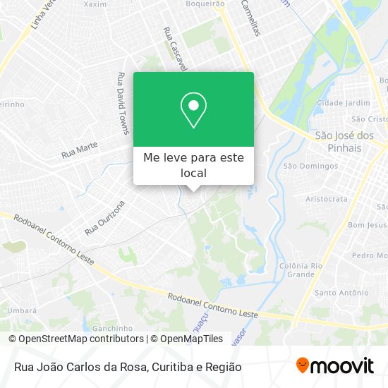 Rua João Carlos da Rosa mapa