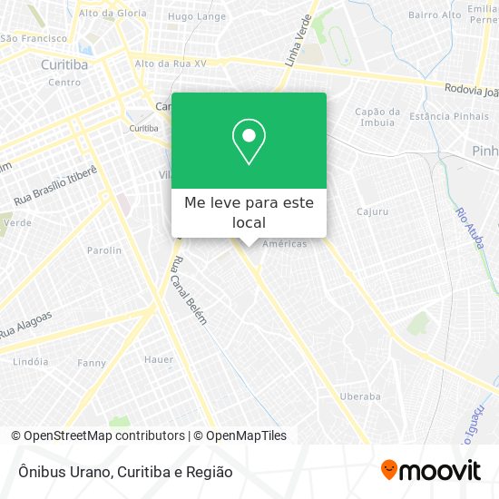 Ônibus Urano mapa