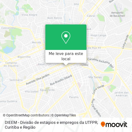 DIEEM - Divisão de estágios e empregos da UTFPR mapa