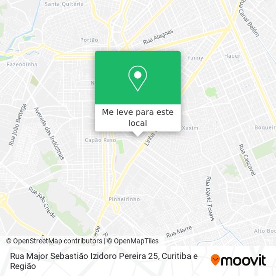 Rua Major Sebastião Izidoro Pereira 25 mapa