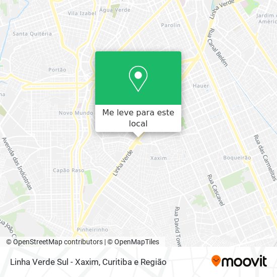 Linha Verde Sul - Xaxim mapa