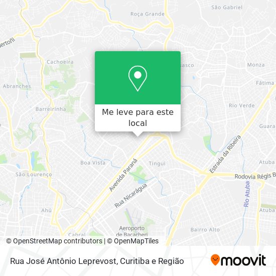 Rua José Antônio Leprevost mapa