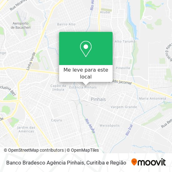 Banco Bradesco Agência Pinhais mapa