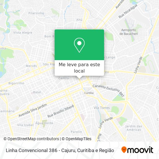 Linha Convencional 386 - Cajuru mapa