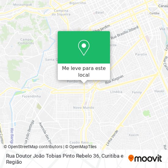 Rua Doutor João Tobias Pinto Rebelo 36 mapa