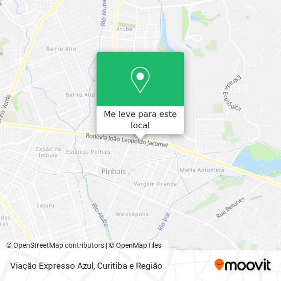 Viação Expresso Azul mapa