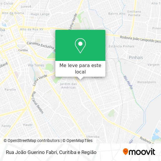 Rua João Guerino Fabri mapa