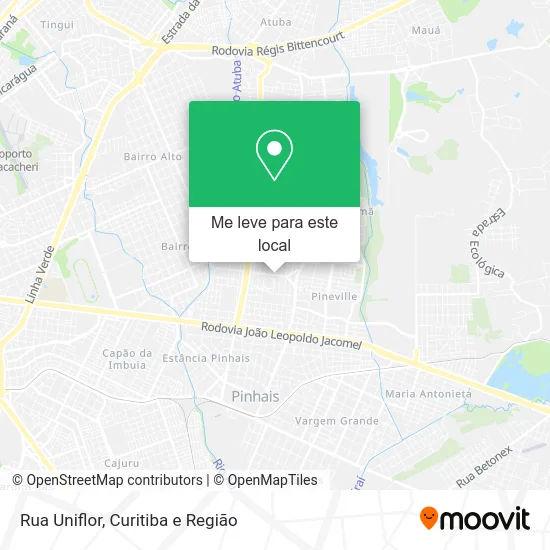 Rua Uniflor mapa