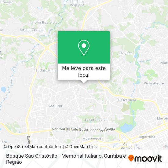 Bosque São Cristóvão - Memorial Italiano mapa