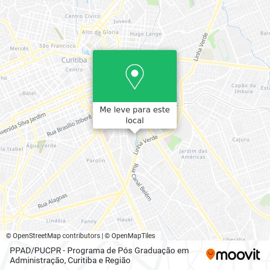 PPAD / PUCPR - Programa de Pós Graduação em Administração mapa