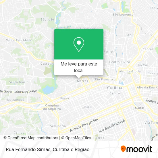 Rua Fernando Simas mapa