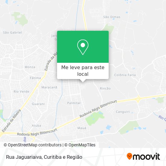 Rua Jaguariaiva mapa