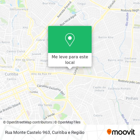 Rua Monte Castelo 963 mapa