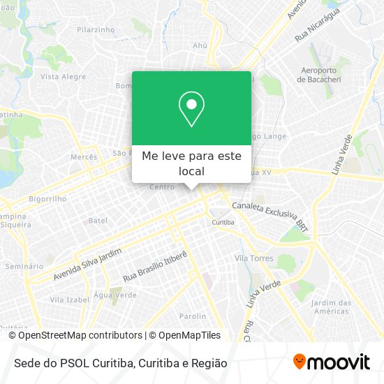 Sede do PSOL Curitiba mapa