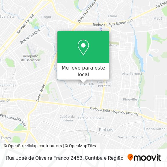 Rua José de Oliveira Franco 2453 mapa