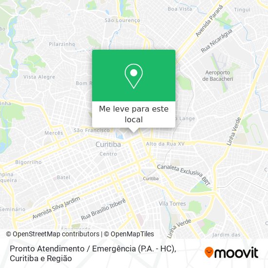 Pronto Atendimento / Emergência (P.A. - HC) mapa