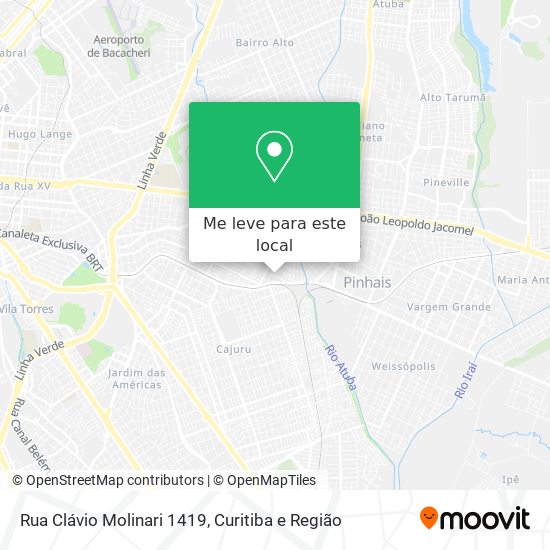 Rua Clávio Molinari 1419 mapa