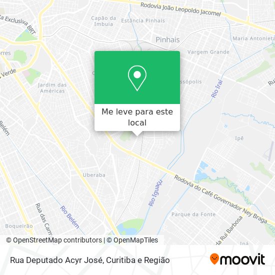 Rua Deputado Acyr José mapa