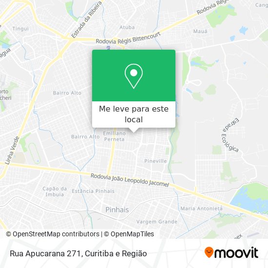 Rua Apucarana 271 mapa