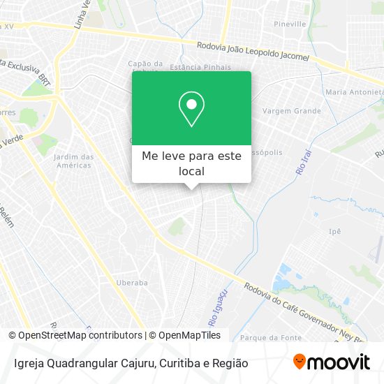 Igreja Quadrangular Cajuru mapa