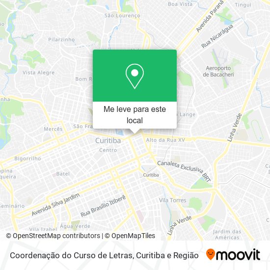 Coordenação do Curso de Letras mapa