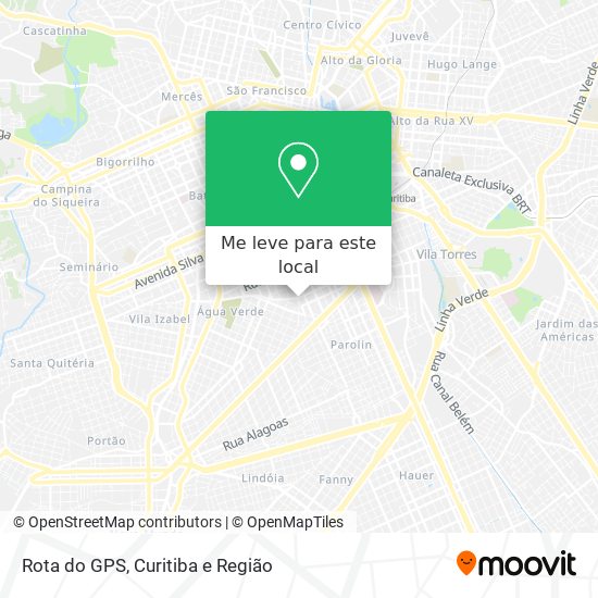 Rota do GPS mapa
