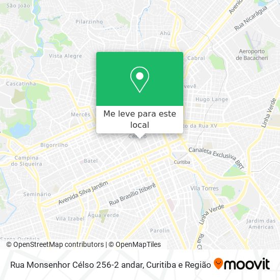 Rua Monsenhor Célso 256-2 andar mapa