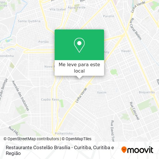 Restaurante Costelão Brasília - Curitiba mapa