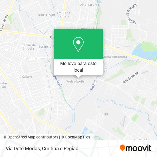 Via Dete Modas mapa