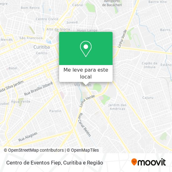 Centro de Eventos Fiep mapa