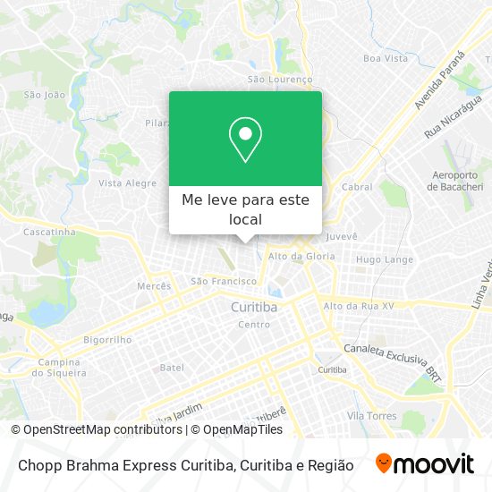 Chopp Brahma Express Curitiba mapa