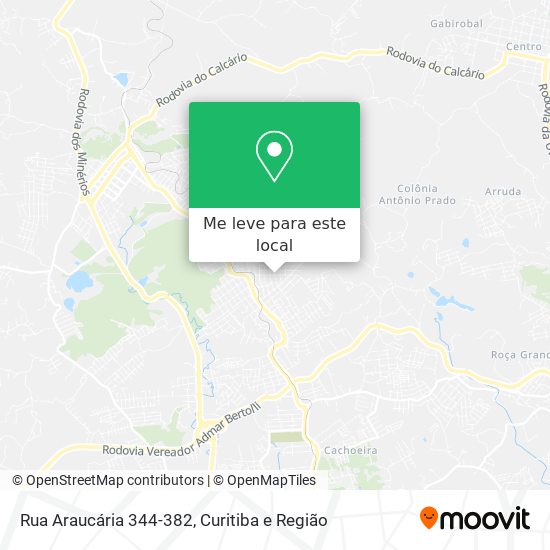 Rua Araucária 344-382 mapa