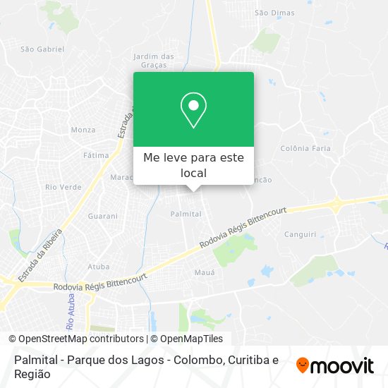 Palmital - Parque dos Lagos - Colombo mapa