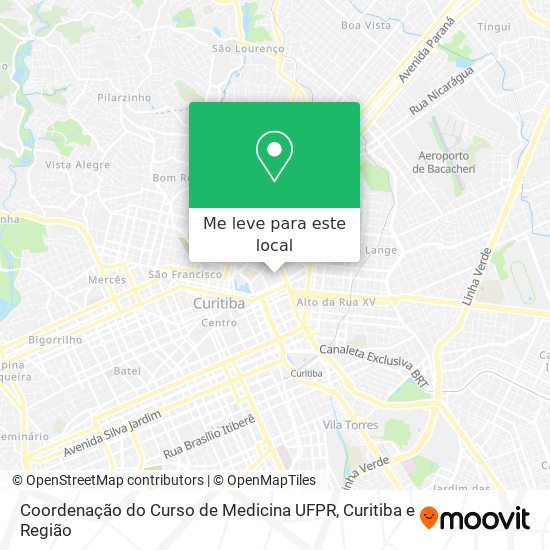 Coordenação do Curso de Medicina UFPR mapa