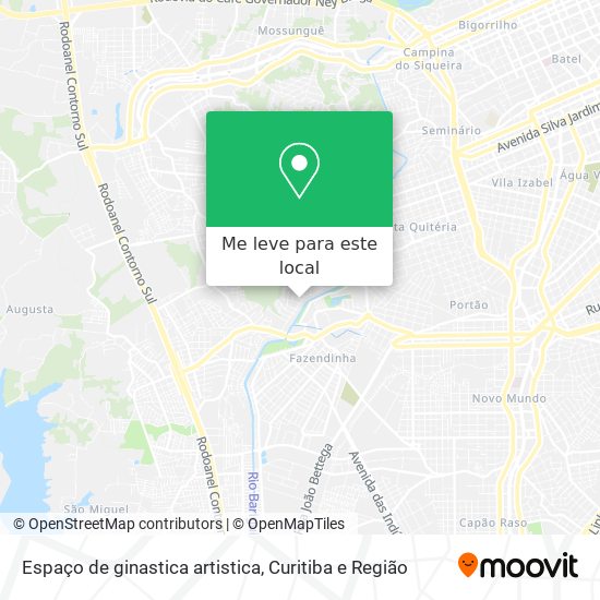 Espaço de ginastica artistica mapa