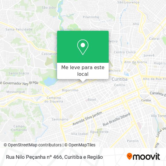 Rua Nilo Peçanha nº 466 mapa