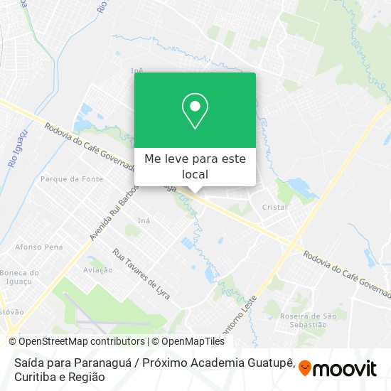Saída para Paranaguá / Próximo Academia Guatupê mapa
