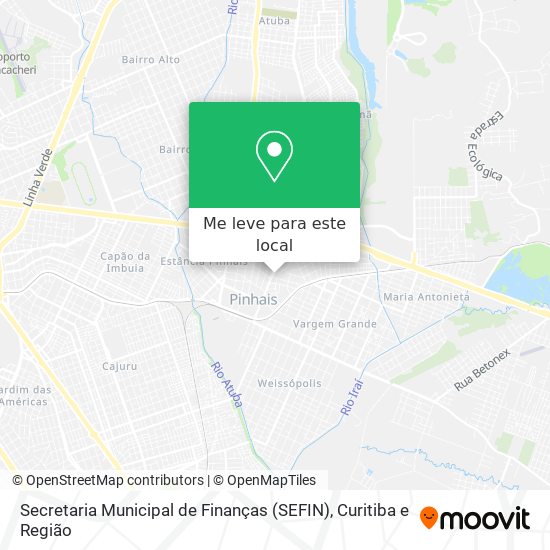 Secretaria Municipal de Finanças (SEFIN) mapa