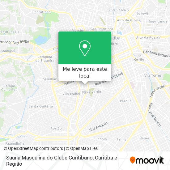 Sauna Masculina do Clube Curitibano mapa